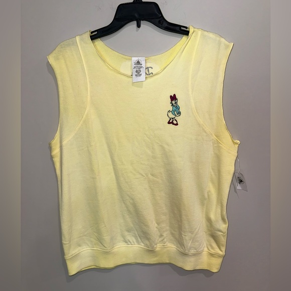 Disney Parks Daisy Duck Embroidered Sleeveless Sweatshirt NWT - Picture 1 of 7